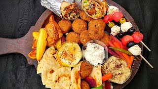 Falafel Platter With Pita amp Hummus  Lebanese Food Platter  Middle East Food  Eid Special [upl. by Nehepts469]