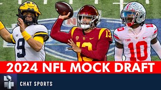 2024 NFL Mock Draft  Updated Projections For Round 1 Ft Drake Maye JJ McCarthy amp Brock Bowers [upl. by Selrac]