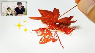 Fall Leaf Prints Painting Idea  Easy Fun Creative Art [upl. by Lyn32]