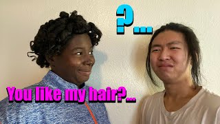 I did my hair horribly to see how my boyfriend would react HE LIED [upl. by Gentry]