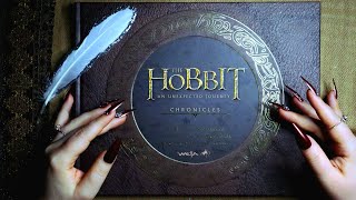 ASMR The Hobbit Chronicles Art Book 📙 Page Turning Tracing 🕯 Book Cover Tapping Scratching [upl. by Enneyehs102]