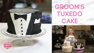 How to Make a Bridal Shower Grooms Tuxedo Cake [upl. by Downs]