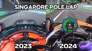 How 2024 Norris destroyed 2023 pole lap in Singapore [upl. by Daune]