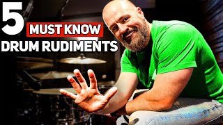 BEGINNER DRUMMERS The 5 MUST KNOW Drum Rudiments [upl. by Hilton]