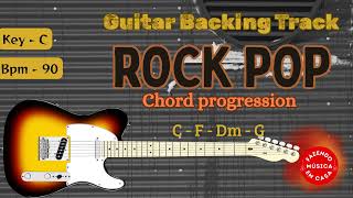 Guitar Backing track  Rock Pop  C  90 bpm [upl. by Lidaa]