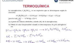 19Termoquímica Combustión de nitroglicerina [upl. by Idoj]