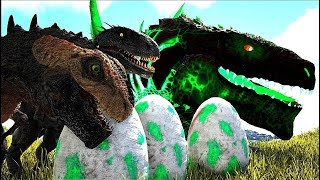 Papai Indoraptor Roubando Ovos do GodZilla Dinossauros em PERIGO Ark Survival Evolved [upl. by Hadleigh502]