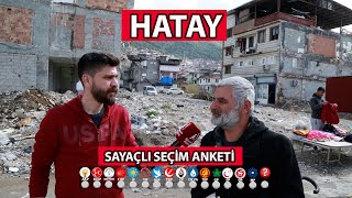 DEPREM BÖLGESİ HATAYDA SAYAÇLI SEÇİM ANKETİ 2024 [upl. by Wash]