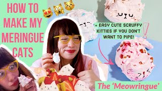 How to bake the cutest MeowringuesMeringue Cats with an easy nopiping necessary option [upl. by Pacien]