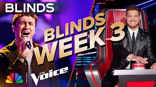 ShowStopping Blind Auditions from Week 3  The Voice  NBC [upl. by Samled]