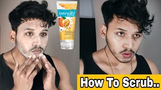 How To Use Face Scrub  Everyuth Scrub  How To Exfoliate Your Skin [upl. by Nnahgaem668]