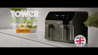 Tower Vortx 9 Litre Duo Capacity Basket Air Fryer with Smart Finish [upl. by Emmit415]