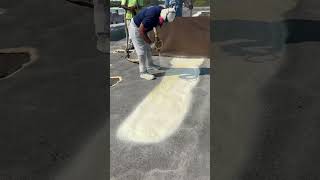 Spray Foam Recoat Installation roofing sprayfoam shorts construction [upl. by Yl]