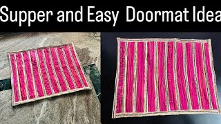 Super Easy Doormat idea How To Make Doormat Doormat Making At Home Paydan Banane Ka Tarika rug [upl. by Alcinia332]