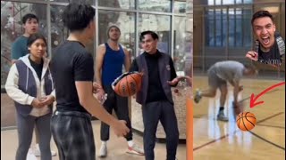 EXPLODING BASKETBALL PRANK [upl. by Eldnik]