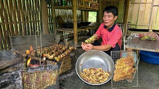 How To Make Grilled Pork Skewers Goes to market sell  Solo Survival [upl. by Tegirb]