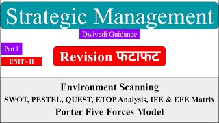 3  Strategic management  Environmental Scanning SWOT PESTEL Porter 5 forces IFE amp EFE matrix [upl. by Truda]