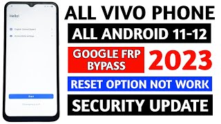 All vivo phone 💥 Google account frp bypass Android 1112 WITHOUT PC 2023 FIXED ACTIVITY LAUNCHER [upl. by Artur]