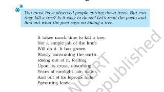 On killing a tree complete poem explanationclass IX CBSE4th Dec 24 [upl. by Rudy]