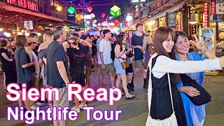 Cambodia Nightlife Pub Street Night Tour  Siem Reap Trip 4K Walk [upl. by Ajet]