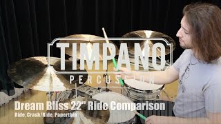 Dream Bliss 22quot Cymbal Comparison Ride CrashRide Paperthin [upl. by Zevahc]