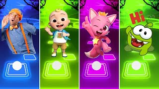 Blippi Cartoon 🆚 Coco Cocomelon Boy 🆚 OmNom 🆚 Pinkfong Baby Shark  Tiles Hop EDM Rush [upl. by Enyedy154]