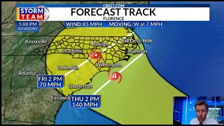 5 pm Florence Update from CBS 17 Chief Meteorologist Wes Hohenstein [upl. by Veronike]