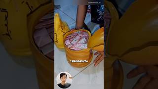 Bongkar celengan hasil jualan nasi di pondok pesantren shorts viral ditiktok [upl. by Htebazileharas]