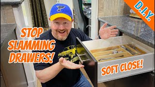 How To Make Your Drawers Soft Close  Cheap And Easy [upl. by Ellary]