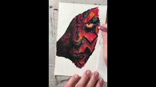 I Tried Painting Darth Maul With Oil Pastel Stippling [upl. by Florencia]