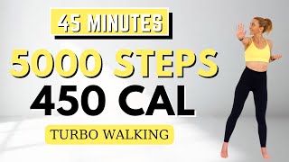 🔥5000 STEPS TURBO WALKING🔥FAST WALKING for WEIGHT LOSS🔥KNEE FRIENDLY🔥NO JUMPING🔥FAT BURNING CARDIO🔥 [upl. by Nyahs]