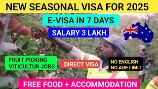 New Zealands New Seasonal Work visa For 2025  EVisa In Just 7 Days  Free Food [upl. by Naugan]