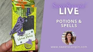 Potions amp Spells Magical Projects Who likes Cats With Special Guest Sweet Stampin LIVE [upl. by Malo]