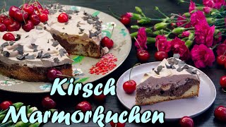 MARMORKUCHEN mit KIRSCHEN BACKEN  Kirschkuchen Rezept einfache amp schnelle Kuchen absolutlecker [upl. by Rochell518]