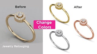 How to Jewelry retouching Change Colors in Photoshop Tutorial [upl. by Nnoryt]