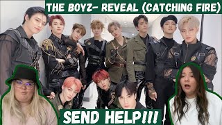 THE BOYZ 더보이즈 ROAD TO KINGDOM  REVEAL CATCHING FIRE PERFORMANCE  REACTION [upl. by Ylsel]