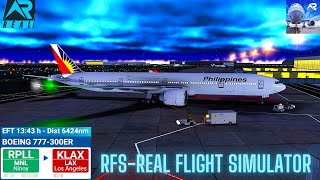 RFS–Real Flight Simulator–Manila–To–Los Angeles–Full Flight–B777300ER–Philippines–FHD–Real Route [upl. by Seve6]