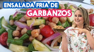 Ensalada Fria de Garbanzos con deliciosa vinagreta comidassaludables diabetes colesterol [upl. by Naneik]