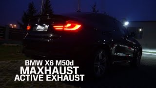 BMW X6 M50d F16  Maxhaust active sound system exhaust [upl. by Odrawde]