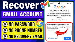 How to recover gmail password without recovery email and phone number 2024  Recover Google account [upl. by Dysart459]