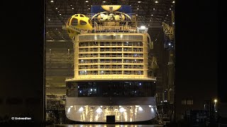 SPECTRUM OF THE SEAS  spectacular big ship launch of RoyalCaribbean cruise ship  float out  4K [upl. by Jolynn]