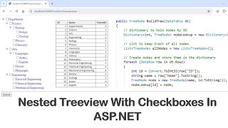 Nested Treeview With Checkboxes In ASPNET [upl. by Bradleigh50]