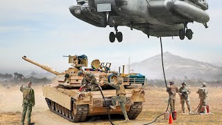 US Massive CH53 Refuels Powerful M1 Abrams Tanks in Middle of Nowhere [upl. by Ecilahs716]