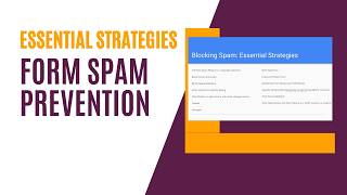 Form Spam Prevention Essential Strategies [upl. by Allebasi]