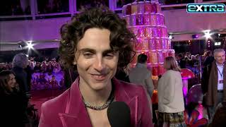 Timothée Chalamet JOKES About ‘Wonka’ Singing ‘Lot of Auto Tune’ Exclusive [upl. by Noble]