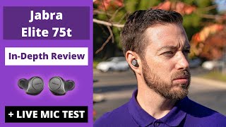 Jabra Elite 75T Review  LIVE MIC TESTS [upl. by Marozik773]