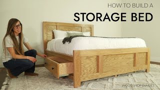 How to Build a Storage Bed with Built In Drawers [upl. by Sanyu]