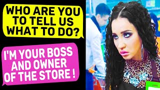 rIDOWorkHereLady  WHO ARE YOU TO TELL US WHAT TO DO Im Your Boss and Owner of the Store [upl. by Lledrev951]