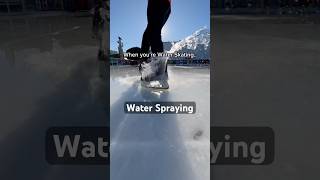 WATER SKATING 🔥😱 iceskating water spray shorts [upl. by Lehcem895]