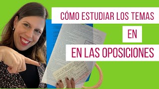 CÓMO estudiar los TEMAS en las OPOSICIONES 🚀 [upl. by Hogg]